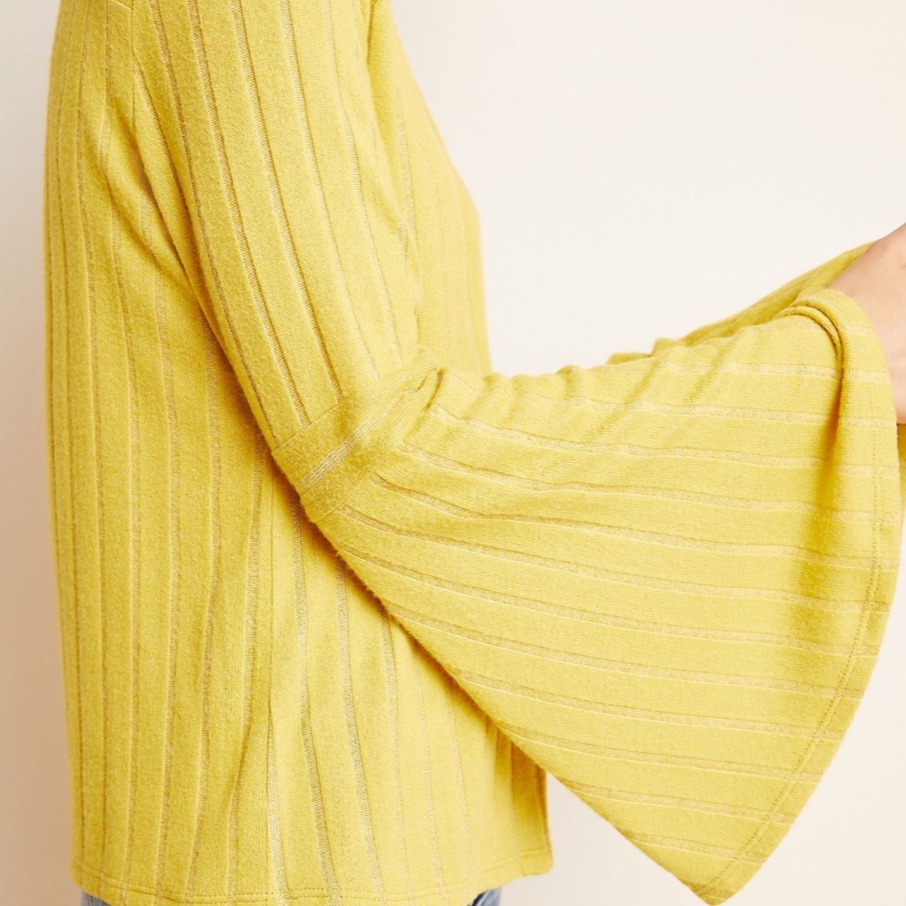 NWT Anthropologie Gold Lois Bell Sleeve Pullover - Picture 3 of 6